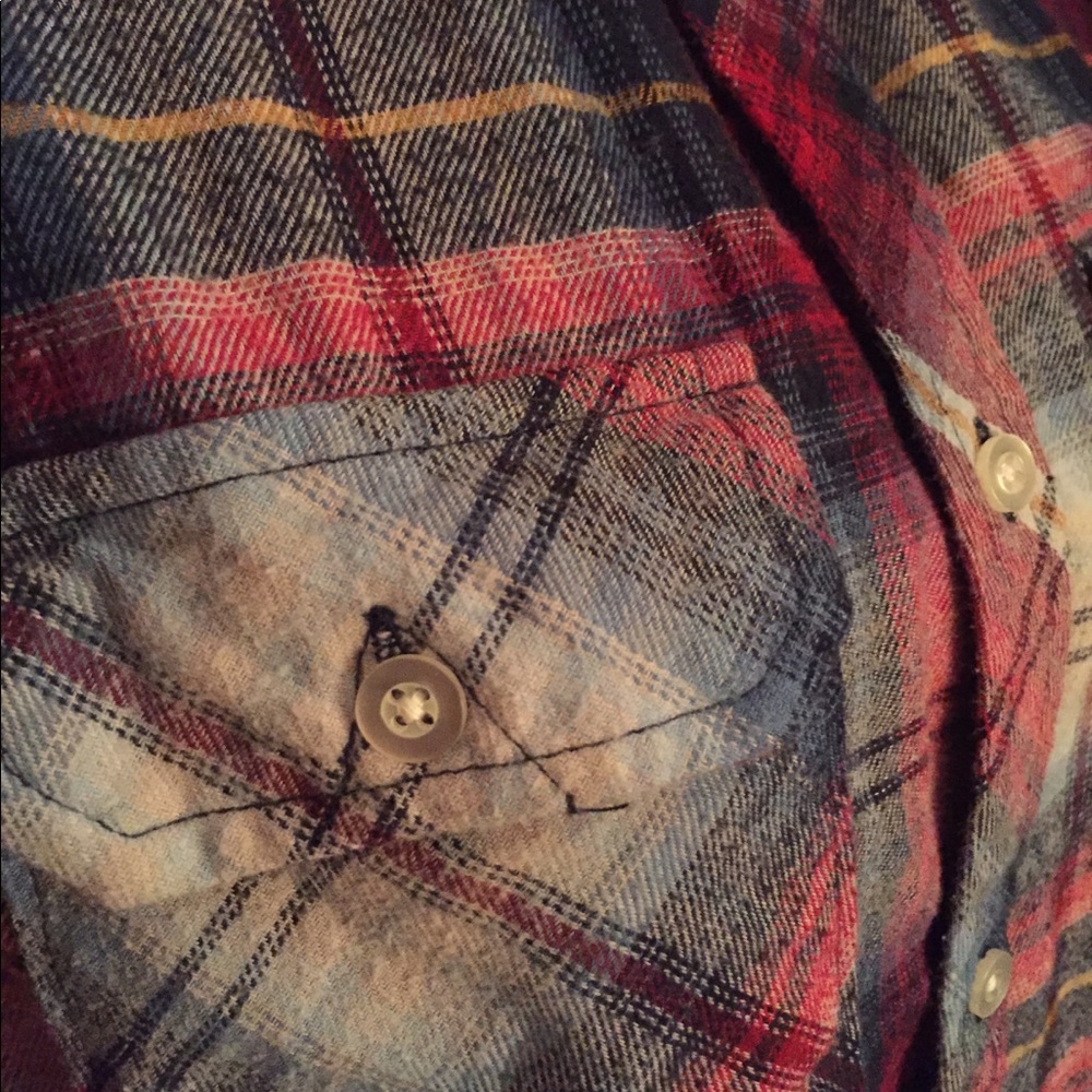 Rustic Blue, Small, Red Plaid, Button Down - Picture 6 of 7